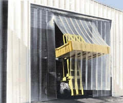 Aleco - 12' Door Width x 12' Door Height Vinyl Smooth Antistatic Strip Door Kit - 12" Strip Width x 1/8" Strip Thickness, Clear, 66% Overlap - Apex Tool & Supply