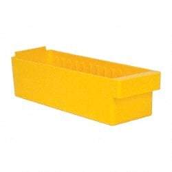 Quantum Storage - 17-5/8" Deep, Yellow High-Impact Polystyrene Drawer Bin - 4-5/8" High x 5-9/16" Wide x 17-5/8" Long - Apex Tool & Supply