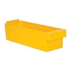 Quantum Storage - 17-5/8" Deep, Yellow High-Impact Polystyrene Drawer Bin - 4-5/8" High x 5-9/16" Wide x 17-5/8" Long - Apex Tool & Supply