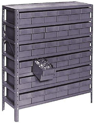 Value Collection - 72 Bin Bin Shelving Unit with Drawers - 36 Inch Overall Width x 12 Inch Overall Depth x 75 Inch Overall Height, Gray Plastic Bins - Apex Tool & Supply