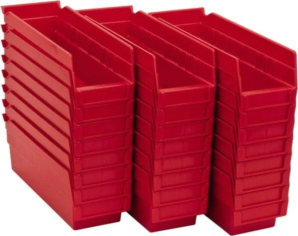 Akro-Mils - 11-5/8" Deep, Red Hopper Shelf Bin - 4" High x 4-1/8" Wide x 11-5/8" Long - Apex Tool & Supply