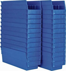 Akro-Mils - 11-5/8" Deep, Blue Hopper Shelf Bin - 4" High x 4-1/8" Wide x 11-5/8" Long - Apex Tool & Supply