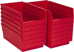 Akro-Mils - 11-5/8" Deep, Red Hopper Shelf Bin - 4" High x 6-5/8" Wide x 11-5/8" Long - Apex Tool & Supply