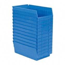 Akro-Mils - 11-5/8" Deep, Blue Hopper Shelf Bin - 4" High x 6-5/8" Wide x 11-5/8" Long - Apex Tool & Supply