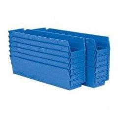 Akro-Mils - 17-7/8" Deep, Blue Hopper Shelf Bin - 4" High x 4-1/8" Wide x 17-7/8" Long - Apex Tool & Supply