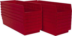 Akro-Mils - 17-7/8" Deep, Red Hopper Shelf Bin - 4" High x 6-5/8" Wide x 17-7/8" Long - Apex Tool & Supply