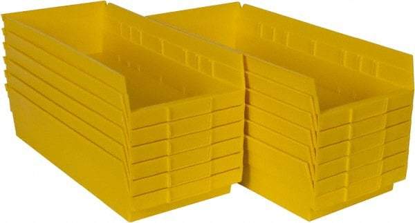 Akro-Mils - 17-7/8" Deep, Yellow Hopper Shelf Bin - 4" High x 8-3/8" Wide x 17-7/8" Long - Apex Tool & Supply