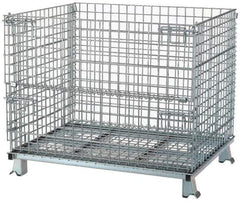 Nashville Wire - 40" Long x 32" Wide x 34-1/2" High Steel Basket-Style Bulk Folding Wire Stackable Container - 4,000 Lb. Load Capacity - Apex Tool & Supply