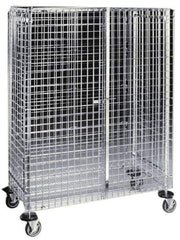 Eagle MHC - Steel Wire Security Cart - 40-3/4" Long x 28" Wide x 68" High, 5" Diam Polyurethane Wheels - Apex Tool & Supply