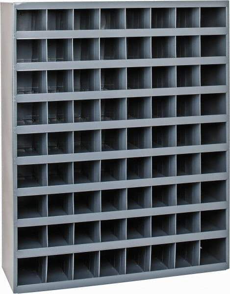 Durham - 72 Bin Bin Shelving Unit with Openings - 33-3/4 Inch Overall Width x 12 Inch Overall Depth x 42 Inch Overall Height, Gray Steel Bins - Apex Tool & Supply