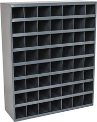 Durham - 56 Bin Bin Shelving Unit with Openings - 33-3/4 Inch Overall Width x 12 Inch Overall Depth x 42 Inch Overall Height, Gray Steel Bins - Apex Tool & Supply