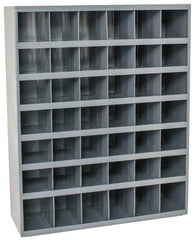 Durham - 42 Bin Bin Shelving Unit with Openings - 33-3/4 Inch Overall Width x 12 Inch Overall Depth x 42 Inch Overall Height, Gray Steel Bins - Apex Tool & Supply