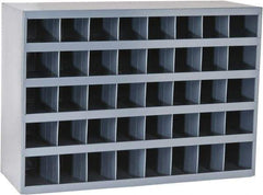 Durham - 40 Bin Bin Shelving Unit with Openings - 33-3/4 Inch Overall Width x 12 Inch Overall Depth x 24 Inch Overall Height, Gray Steel Bins - Apex Tool & Supply