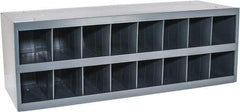 Durham - 16 Bin Bin Shelving Unit with Openings - 33-3/4 Inch Overall Width x 12 Inch Overall Depth x 11-1/2 Inch Overall Height, Gray Steel Bins - Apex Tool & Supply