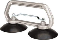 Made in USA - 75 Lb. Capacity Heavy Duty Double Cup Sheet Metal Lifter with Release Trigger - 10 Inch Handle Length and 5 Inch Cup Diameter - Apex Tool & Supply
