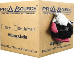 PRO-SOURCE - Reclaimed Cotton T-Shirt Rags - Assorted Colors, Polo, Low Lint, 10 Lbs. at 3 to 4 per Pound, Box - Apex Tool & Supply