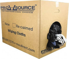 PRO-SOURCE - Reclaimed Cotton T-Shirt Rags - Assorted Colors, Polo, Low Lint, 50 Lbs. at 3 to 4 per Pound, Box - Apex Tool & Supply