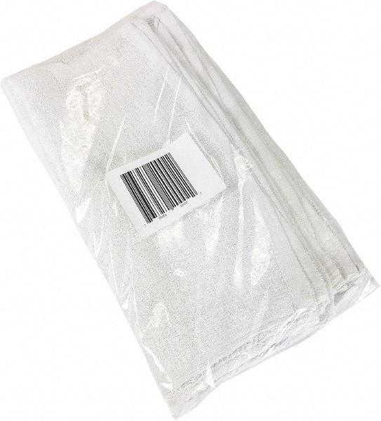 PRO-SOURCE - 19 Inch Long x 16 Inch Wide Virgin Cotton Utility Towels - White, Terry Cloth, Medium Lint, 12 Sheets per Pack, Bag - Apex Tool & Supply
