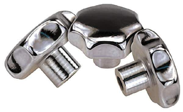KIPP - 1.57" Head Diam, 7 Point Lobed Knob - 5/16" Hole, Stainless Steel - Apex Tool & Supply