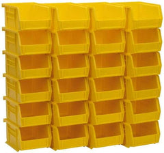 Akro-Mils - 10 Lb. Load Capacity, 5-3/8" Deep, Yellow Polymer Hopper Stacking Bin - 3" High x 4-1/8" Wide x 5-3/8" Long - Apex Tool & Supply