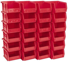 Akro-Mils - 10 Lb. Load Capacity, 5-3/8" Deep, Red Polymer Hopper Stacking Bin - 3" High x 4-1/8" Wide x 5-3/8" Long - Apex Tool & Supply