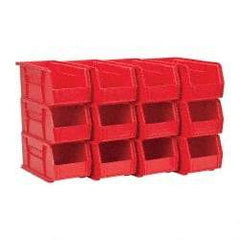 Akro-Mils - 30 Lb. Load Capacity, 10-7/8" Deep, Red Polymer Hopper Stacking Bin - 5" High x 5-1/2" Wide x 10-7/8" Long - Apex Tool & Supply