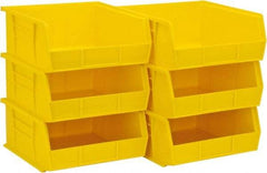 Akro-Mils - 50 Lb. Load Capacity, 10-7/8" Deep, Yellow Polymer Hopper Stacking Bin - 5" High x 11" Wide x 10-7/8" Long - Apex Tool & Supply