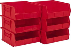 Akro-Mils - 50 Lb. Load Capacity, 10-7/8" Deep, Red Polymer Hopper Stacking Bin - 5" High x 11" Wide x 10-7/8" Long - Apex Tool & Supply