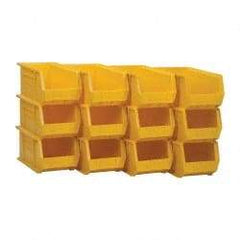 Akro-Mils - 60 Lb. Load Capacity, 14-3/4" Deep, Yellow Polymer Hopper Stacking Bin - 7" High x 8-1/4" Wide x 14-3/4" Long - Apex Tool & Supply