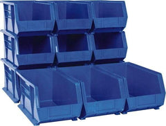 Akro-Mils - 60 Lb. Load Capacity, 14-3/4" Deep, Blue Polymer Hopper Stacking Bin - 7" High x 8-1/4" Wide x 14-3/4" Long - Apex Tool & Supply