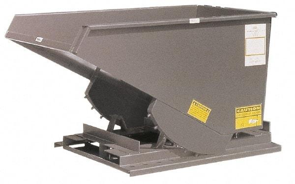 Made in USA - 3,000 Lb Load Capacity, 1/4 Cu Yd, Steel Self-Dumping Hopper - 29" Wide x 49-1/2" Long x 26" High, Orange - Apex Tool & Supply