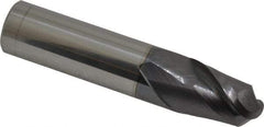 Accupro - 5/8" Diam, 7/8" LOC, 2 Flute Solid Carbide Ball End Mill - AlTiN Finish, Single End, 3" OAL, 5/8" Shank Diam, Spiral Flute - Apex Tool & Supply