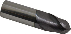 Accupro - 3/4" Diam, 1" LOC, 2 Flute Solid Carbide Ball End Mill - AlTiN Finish, Single End, 3" OAL, 3/4" Shank Diam, Spiral Flute - Apex Tool & Supply