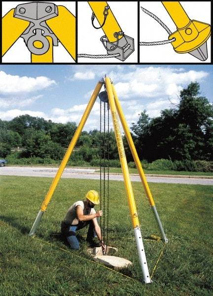 Spanco - 2,000 Lb Load Capacity, Steel Tripod Crane - Apex Tool & Supply