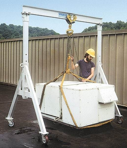 Spanco - 2,000 Lb Load Capacity Aluminum Gantry Crane - 12' Span - Apex Tool & Supply