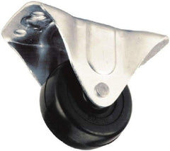Albion - 4" Diam x 1-1/2" Wide x 5" OAH Top Plate Mount Rigid Caster - Semi-Steel, 450 Lb Capacity, Roller Bearing, 3-1/8 x 6-1/4" Plate - Apex Tool & Supply