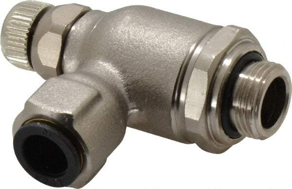Legris - 10mm Tube OD x 3/8" BSPP Metal Flow Control Regulator - 0 to 145 psi, Buna Nitrile O-Ring & Treated Brass Material - Apex Tool & Supply