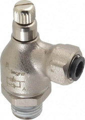 Legris - 1/4" Tube OD x 1/4" NPT Metal Flow Control Regulator - 0 to 145 psi & Treated Brass Material - Apex Tool & Supply