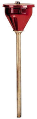 Justrite - 10" High x 10-3/4" Diam, Galvanized Steel, Self Closing Drum Funnel with Viscous Liquids Tube - 33" Arrester/Tube Length, 30 to 50 Gal Drum/Pail Capacity - Apex Tool & Supply