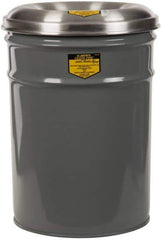 Justrite - 6 Gallon Complete Unit Fire Resistant Steel Drum and Aluminum Head - 12-1/8 Inch Outside Diameter, 5 Inch Opening Diameter, 16-3/4 Inch High, FM and UL Standards - Apex Tool & Supply