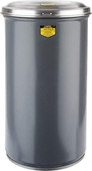 Justrite - 15 Gallon Complete Unit Fire Resistant Steel Drum and Aluminum Head - 15-1/8 Inch Outside Diameter, 5-1/4 Inch Opening Diameter, 25-3/4 Inch High, FM and UL Standards - Apex Tool & Supply