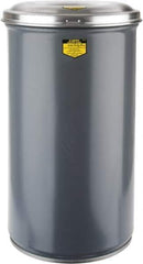 Justrite - 15 Gallon Complete Unit Fire Resistant Steel Drum and Aluminum Head - 15-1/8 Inch Outside Diameter, 5-1/4 Inch Opening Diameter, 25-3/4 Inch High, FM and UL Standards - Apex Tool & Supply