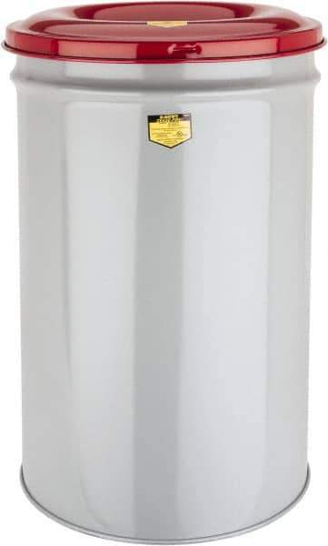 Justrite - 30 Gallon Complete Unit Fire Resistant Steel Drum and Head - 19-1/4 Inch Outside Diameter, 7 Inch Opening Diameter, 29-3/4 Inch High, FM and UL Standards - Apex Tool & Supply