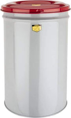 Justrite - 30 Gallon Complete Unit Fire Resistant Steel Drum and Head - 19-1/4 Inch Outside Diameter, 7 Inch Opening Diameter, 29-3/4 Inch High, FM and UL Standards - Apex Tool & Supply