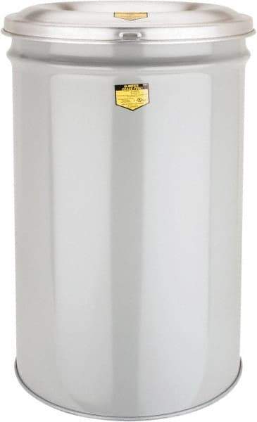 Justrite - 30 Gallon Complete Unit Fire Resistant Steel Drum and Aluminum Head - 19-7/8 Inch Outside Diameter, 7 Inch Opening Diameter, 29-3/4 Inch High, FM and UL Standards - Apex Tool & Supply