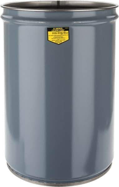 Justrite - 12 Gallon Fire Resistant Steel Drum - 14-1/2 Inch Outside Diameter, 20-1/4 Inch High, UL Standards - Apex Tool & Supply