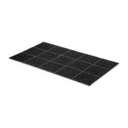 Wearwell - 5' Long x 3' Wide x 7/8" Thick, Anti-Fatigue Modular Matting Tiles - Black, For Dry & Wet Areas, Series 477 - Apex Tool & Supply