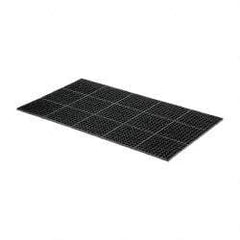 Wearwell - 5' Long x 3' Wide x 7/8" Thick, Anti-Fatigue Modular Matting Tiles - Black, For Dry & Wet Areas, Series 477 - Apex Tool & Supply