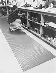 Wearwell - 60' Long x 6' Wide, Dry Environment, Anti-Fatigue Matting - Black, Vinyl with Vinyl Sponge Base, Rounded on 4 Sides - Apex Tool & Supply