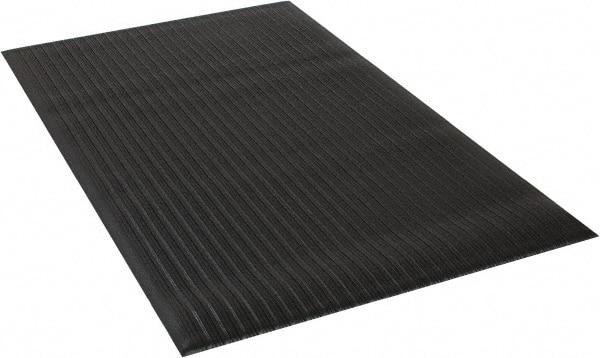 Wearwell - 5' Long x 3' Wide, Dry Environment, Anti-Fatigue Matting - Black, Vinyl with Vinyl Sponge Base, Rounded on 4 Sides - Apex Tool & Supply